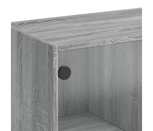 Armario auxiliar puertas de vidrio gris Sonoma 68x37x75,5 cm