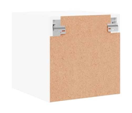 Mesitas de noche con puertas de vidrio 2 uds blanco 35x37x35 cm