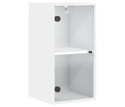 Mueble de pared con puertas de vidrio blanco 35x37x68,5 cm