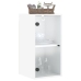 Mueble de pared con puertas de vidrio blanco 35x37x68,5 cm