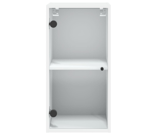 Mueble de pared con puertas de vidrio blanco 35x37x68,5 cm