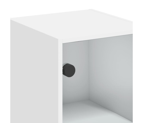 Mueble de pared con puertas de vidrio blanco 35x37x68,5 cm