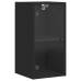 Mueble de pared con puertas de vidrio negro 35x37x68,5 cm