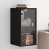 Mueble de pared con puertas de vidrio negro 35x37x68,5 cm