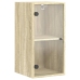 Mueble de pared puertas de vidrio roble Sonoma 35x37x68,5 cm