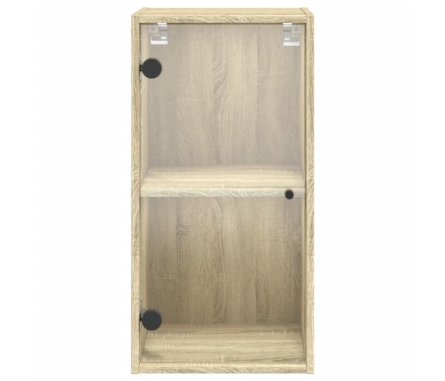 Mueble de pared puertas de vidrio roble Sonoma 35x37x68,5 cm