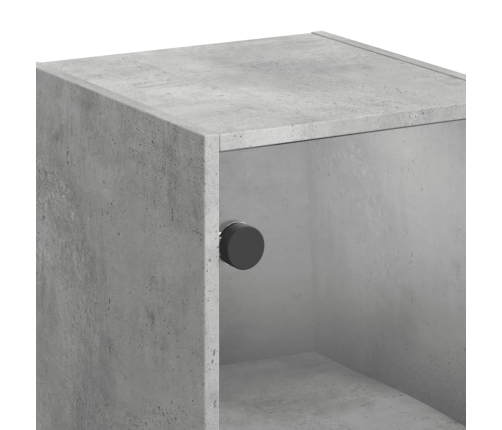 Mueble de pared puertas de vidrio gris hormigón 35x37x68,5 cm