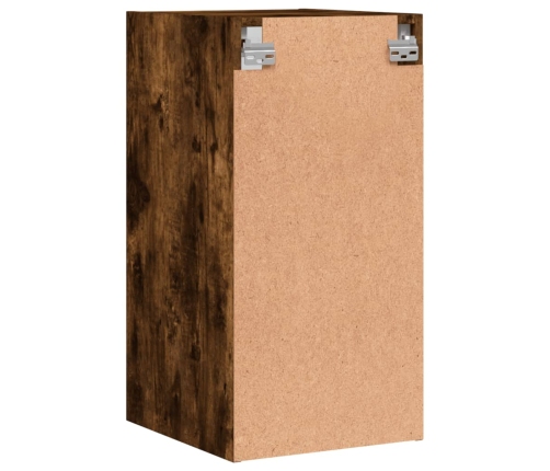 Mueble de pared puertas de vidrio roble ahumado 35x37x68,5 cm