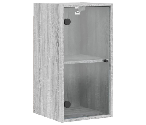 Mueble de pared puertas de vidrio gris Sonoma 35x37x68,5 cm