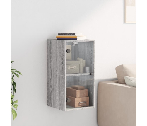 Mueble de pared puertas de vidrio gris Sonoma 35x37x68,5 cm