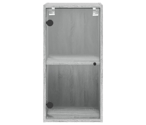 Mueble de pared puertas de vidrio gris Sonoma 35x37x68,5 cm