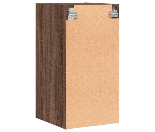 Mueble de pared puertas de vidrio marrón roble 35x37x68,5 cm