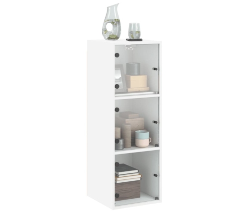 Mueble de pared con puertas de vidrio blanco 35x37x100 cm