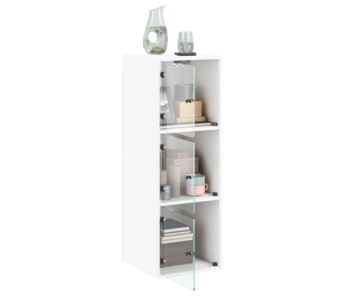 Mueble de pared con puertas de vidrio blanco 35x37x100 cm