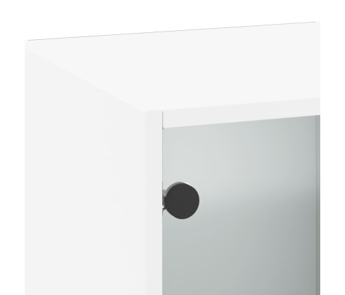 Mueble de pared con puertas de vidrio blanco 35x37x100 cm