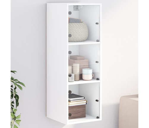 Mueble de pared con puertas de vidrio blanco 35x37x100 cm