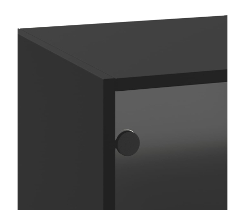 Mueble de pared con puertas de vidrio negro 35x37x100 cm