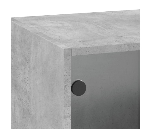 Mueble de pared puertas de vidrio gris hormigón 35x37x100 cm