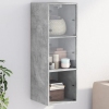 Mueble de pared puertas de vidrio gris hormigón 35x37x100 cm