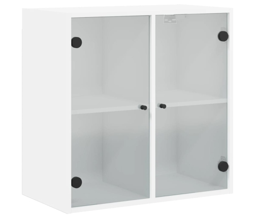 Mueble de pared con puertas de vidrio blanco 68x37x68,5 cm