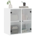 Mueble de pared con puertas de vidrio blanco 68x37x68,5 cm