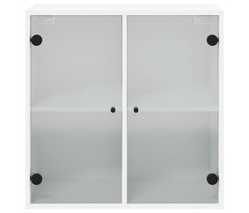 Mueble de pared con puertas de vidrio blanco 68x37x68,5 cm