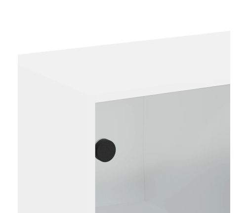 Mueble de pared con puertas de vidrio blanco 68x37x68,5 cm