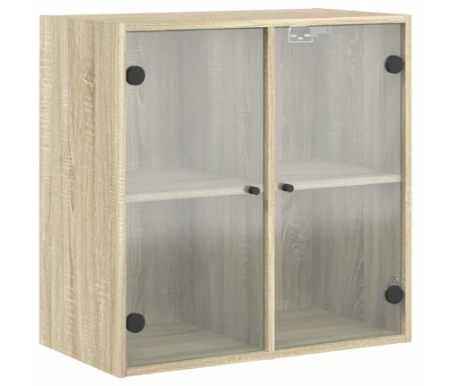 Mueble de pared puertas de vidrio roble Sonoma 68x37x68,5 cm