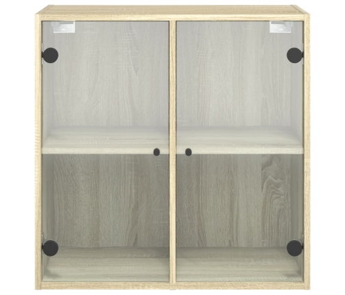 Mueble de pared puertas de vidrio roble Sonoma 68x37x68,5 cm