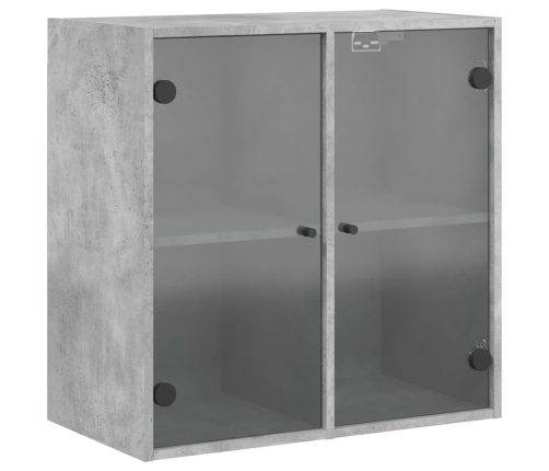 Mueble de pared puertas de vidrio gris hormigón 68x37x68,5 cm