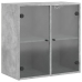 Mueble de pared puertas de vidrio gris hormigón 68x37x68,5 cm