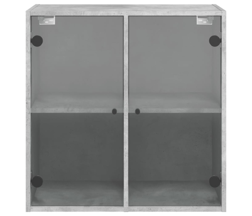 Mueble de pared puertas de vidrio gris hormigón 68x37x68,5 cm