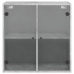 Mueble de pared puertas de vidrio gris hormigón 68x37x68,5 cm