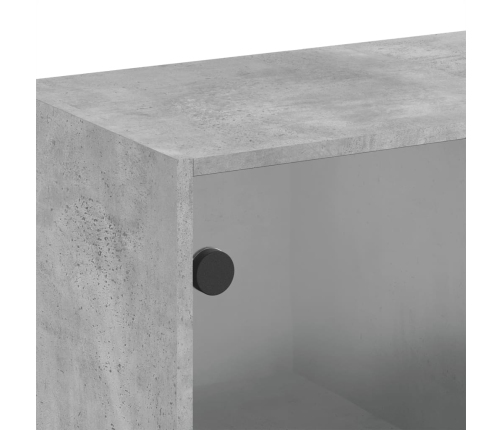 Mueble de pared puertas de vidrio gris hormigón 68x37x68,5 cm