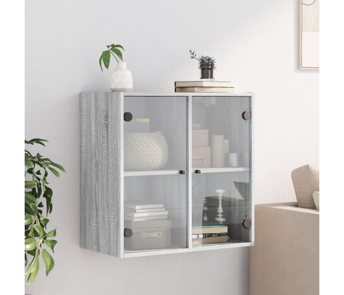 Mueble de pared puertas de vidrio gris Sonoma 68x37x68,5 cm