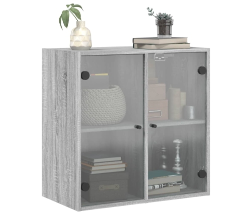 Mueble de pared puertas de vidrio gris Sonoma 68x37x68,5 cm