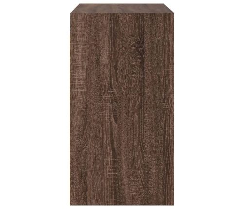 Mueble de pared puertas de vidrio marrón roble 68x37x68,5 cm