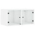 Mueble de pared con puertas de vidrio blanco 68,5x37x35 cm