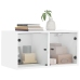 Mueble de pared con puertas de vidrio blanco 68,5x37x35 cm