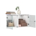 Mueble de pared con puertas de vidrio blanco 68,5x37x35 cm