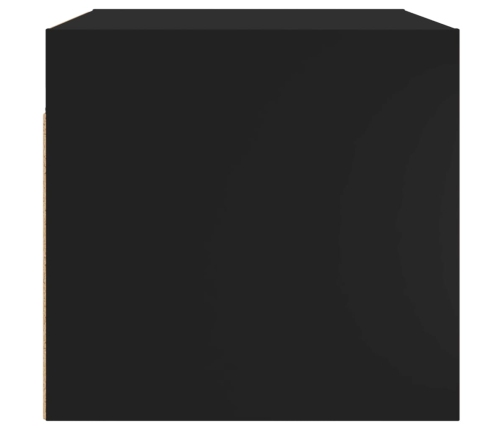 Mueble de pared con puertas de vidrio negro 68,5x37x35 cm