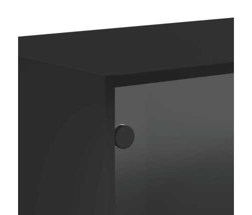 Mueble de pared con puertas de vidrio negro 68,5x37x35 cm