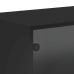 Mueble de pared con puertas de vidrio negro 68,5x37x35 cm