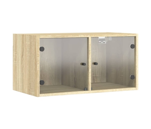 Mueble de pared puertas de vidrio roble Sonoma 68,5x37x35 cm