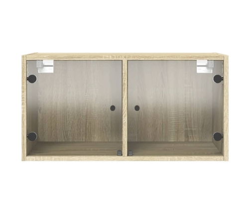 Mueble de pared puertas de vidrio roble Sonoma 68,5x37x35 cm