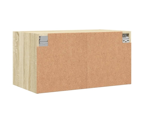 Mueble de pared puertas de vidrio roble Sonoma 68,5x37x35 cm