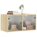 Mueble pared puertas de vidrio 2 uds roble Sonoma 68,5x37x35 cm