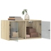 Mueble pared puertas de vidrio 2 uds roble Sonoma 68,5x37x35 cm