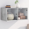 Mueble de pared puertas de vidrio gris hormigón 68,5x37x35 cm