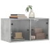 Mueble pared puertas vidrio 2 uds gris hormigón 68,5x37x35 cm